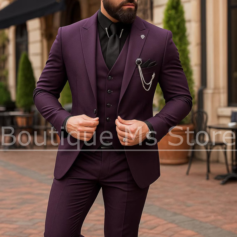Men Formal Wear Outfits - Completo da Uomo 3 Pezzi Monopetto