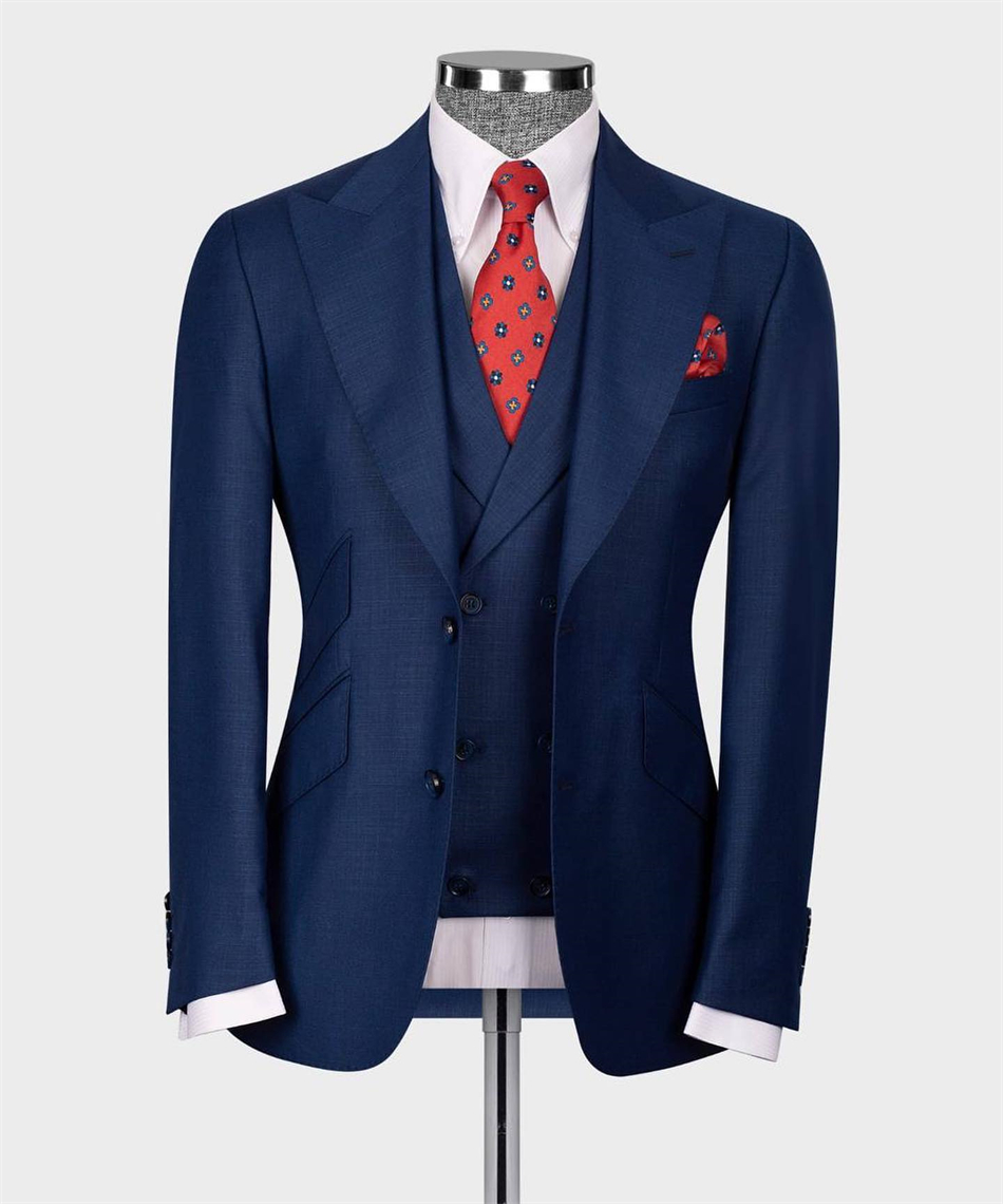 Elegant Formal Men'S Wear - Elegante smoking da sposa classico blu