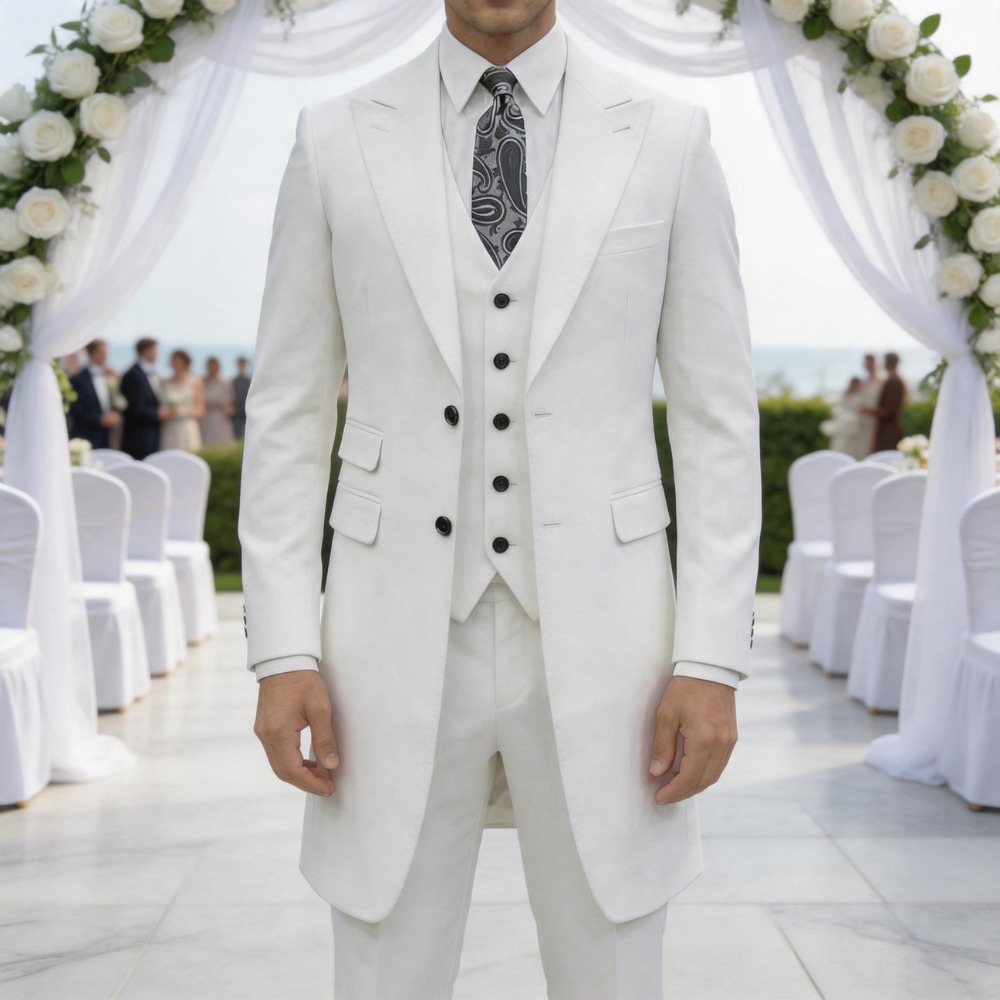 Men Formal Wear Dress - Abito da uomo slim fit a