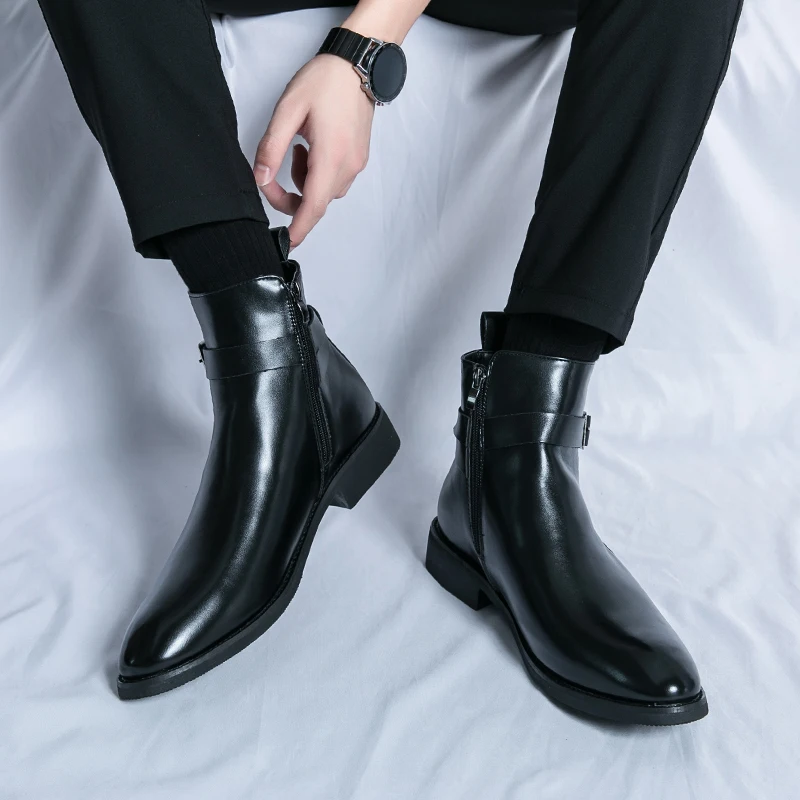 Stivali in pelle a punta da uo - Men Formal Wear With Boots recensione e prezzo